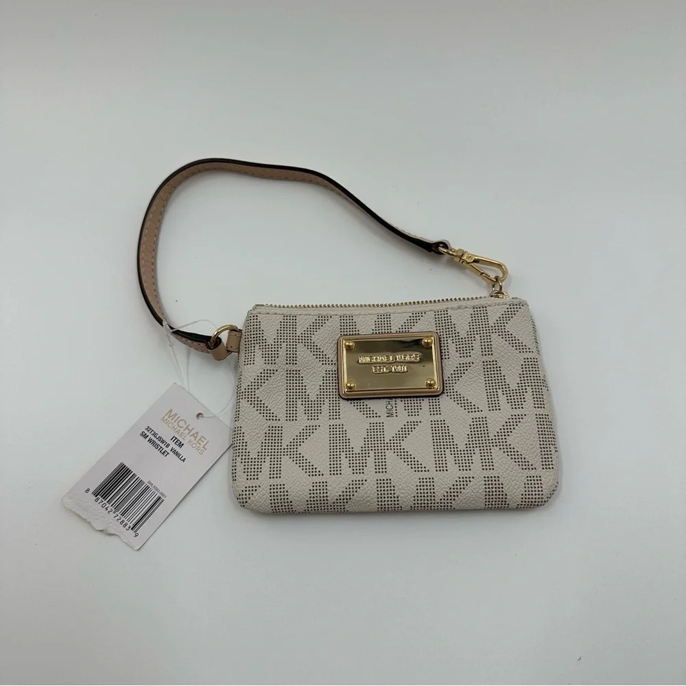 Michael Kors White Wristlet Wallet with Gold Detailing – NWT - Picture 1 of 6